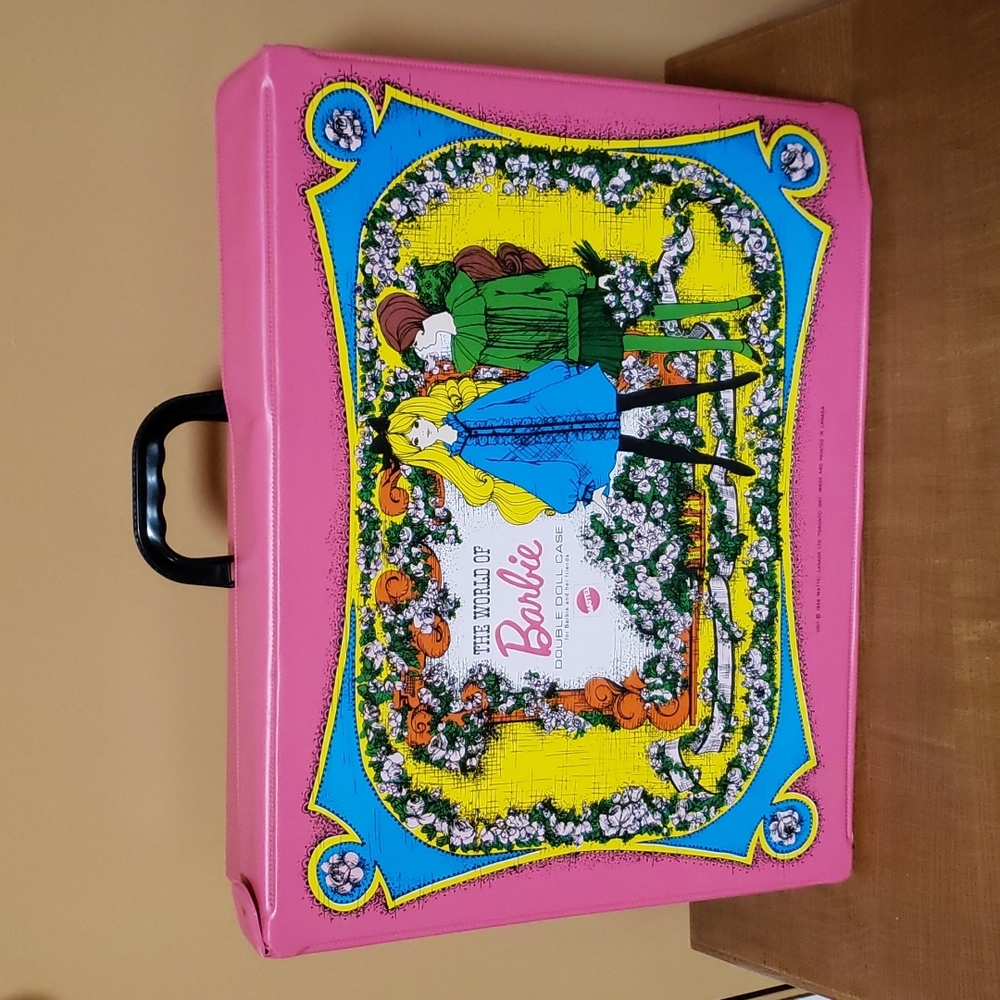 Barbie Pink Vintage Double Doll Case with Bright Graphic